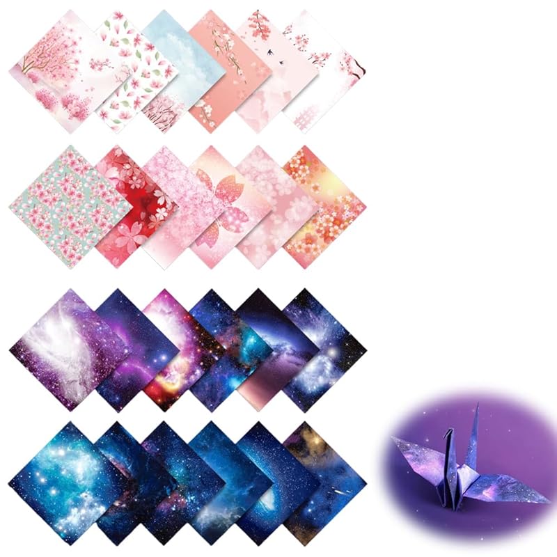 

TUDOUZZZ origami Origami starry sky origami cherry blossom origami 15cm 50 pieces each double sided origami child handmade birthday party decorations
