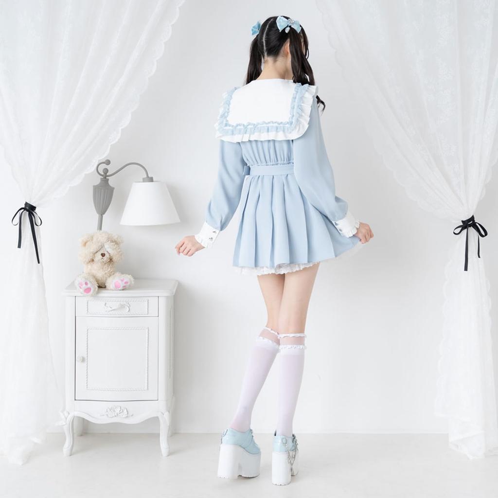 Yumetenbo Sailor Bijou Lace Frill Dress, Women's Long Sleeve, Mass-Produced Style, Lolita Style, Sizes M, L, LL, 3L