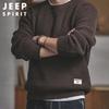 JEEP SPIRIT Men's Retro Thick Knit Sweater