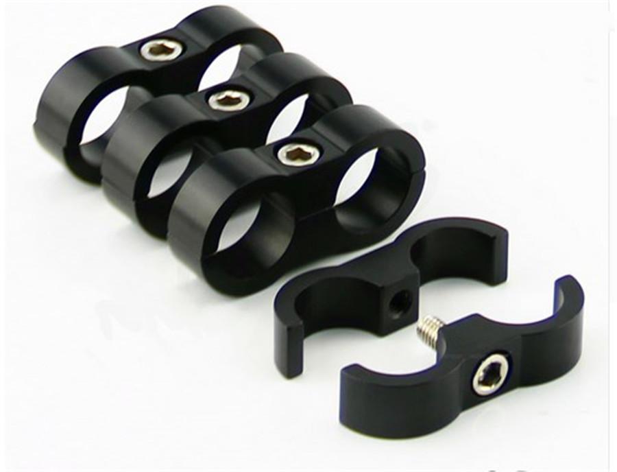 4Pcs AN10 19MM Hose Separator Clamp Fitting Adapter Bracket Black for Tidy Hose