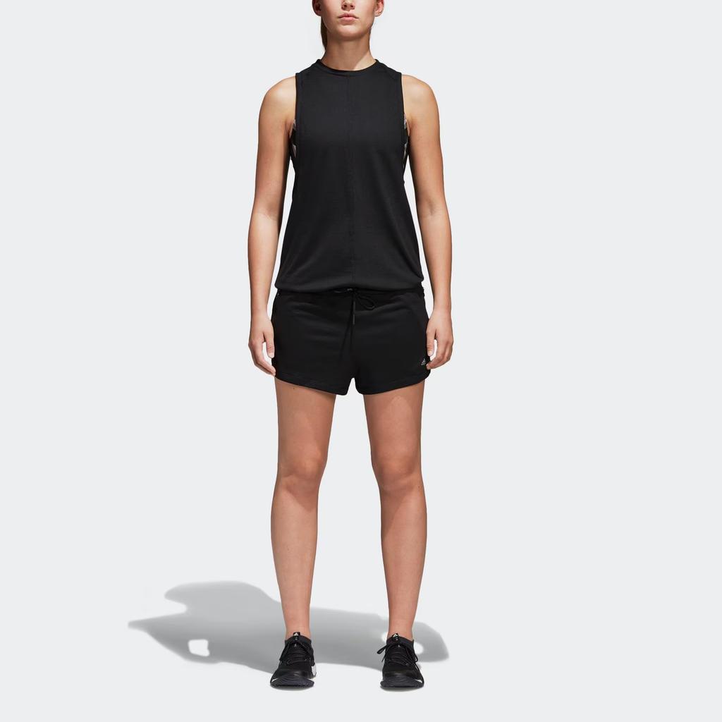 adidas Adventure Wanderlust Loose Comfortable Sleeveless Jumpsuit Women Jumpsuit Black CV4717