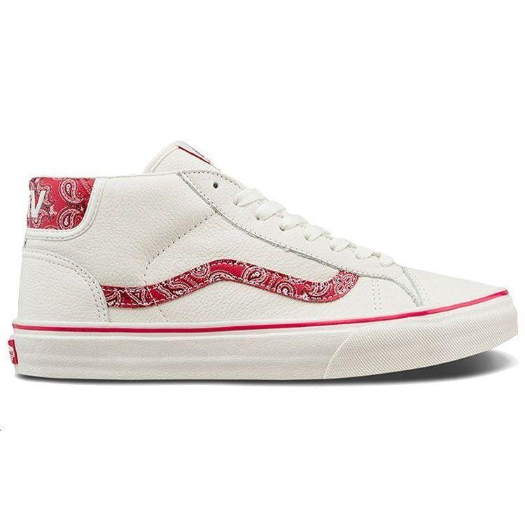Vans Mid Skool 37 Sport Paisley - White Red Unisex Sneakers Red-Paisley VN0A3TKF915