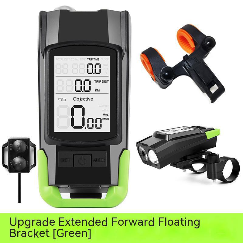 4 Mode USB Bike Light Lamp Bicycle Computer 3 Mode Horn Flashlight Cycle Bike Speedometer Led Front Lights Cycling Headlight