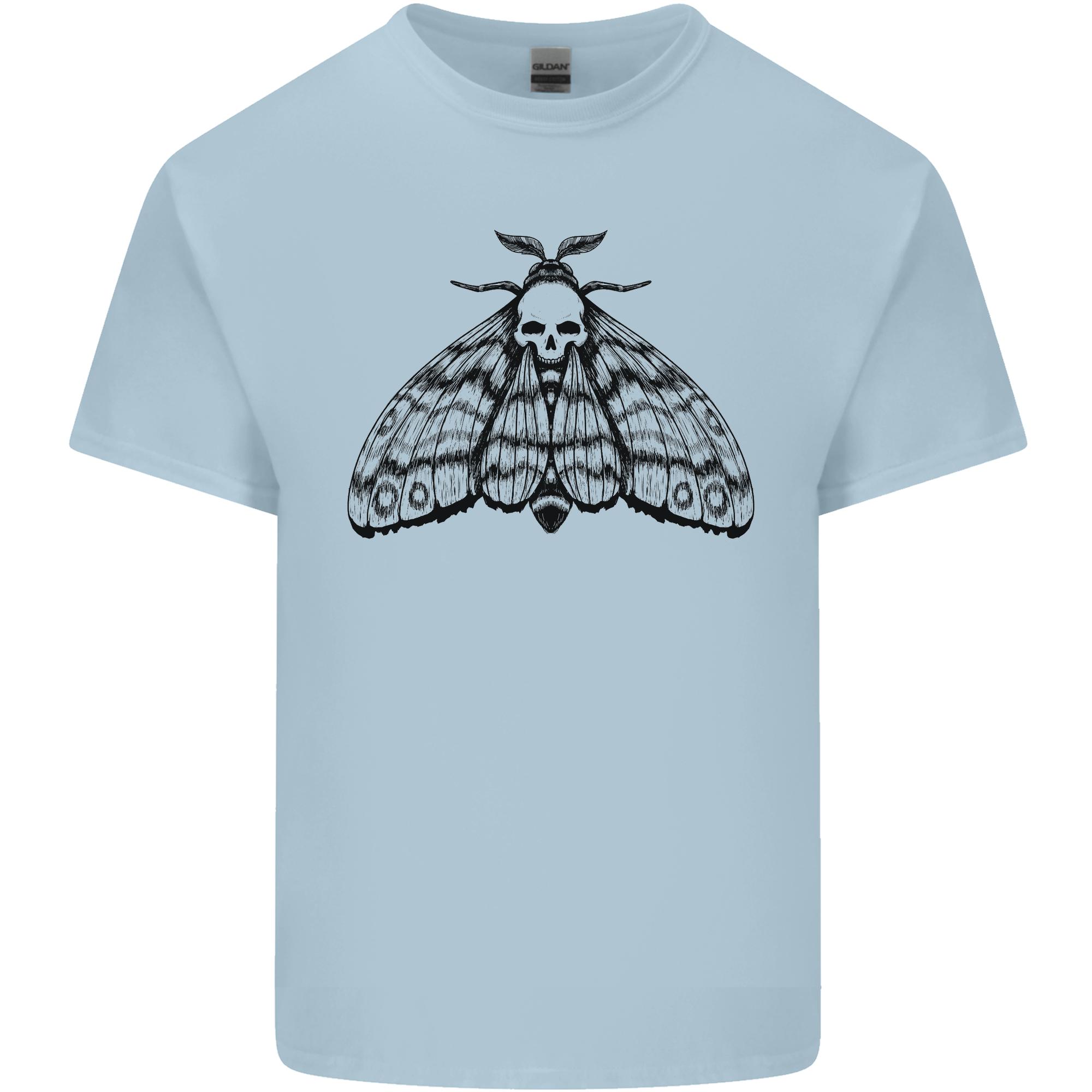 A Gothic Moth Skull Unisexs Light Cotton TShirt S