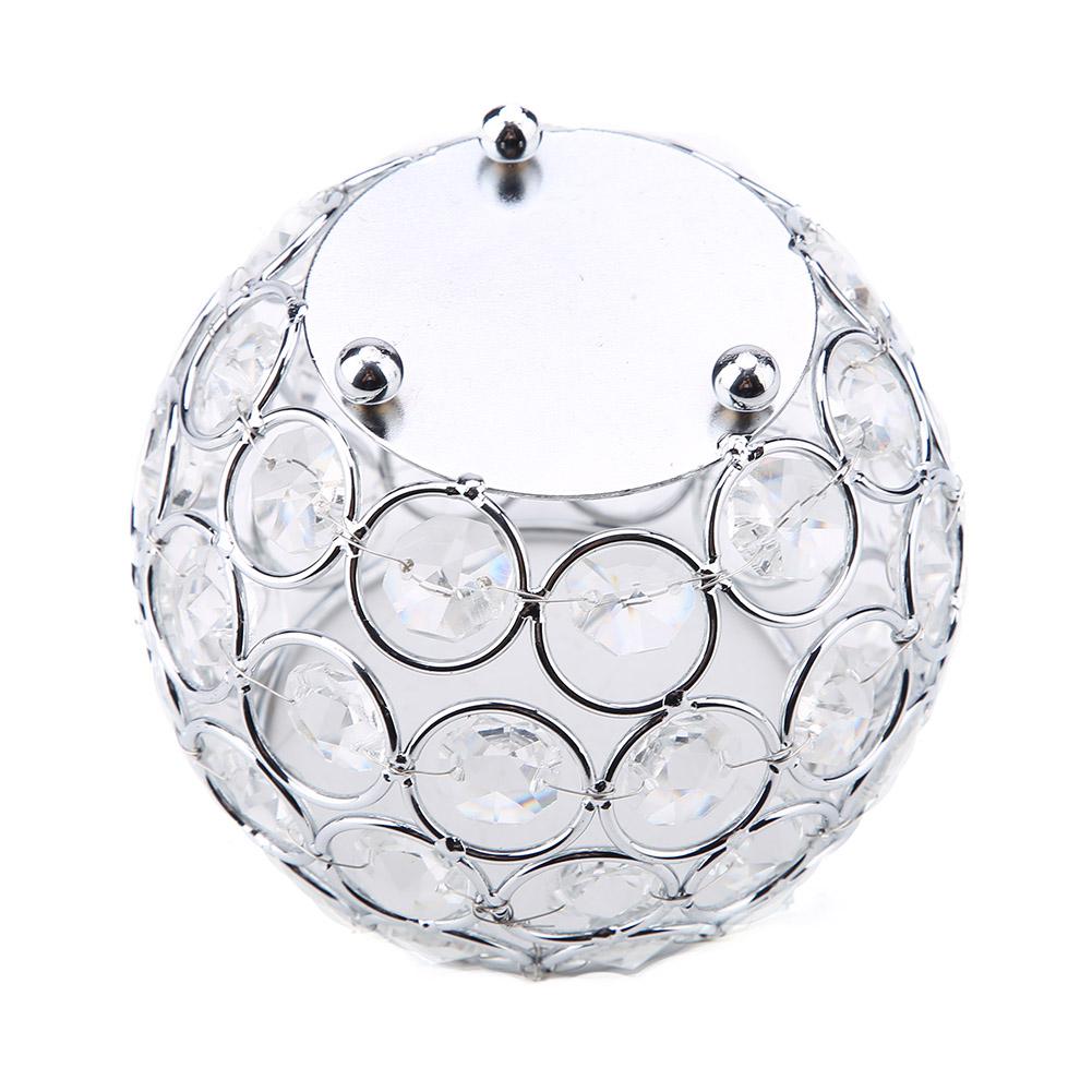 Crystal Candle Holder Silver Votive Tealight Candle Holders for Wedding, Christmas (Silver)