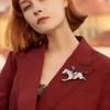 Rhinestone Decoration Horse Rider Brooch Baroque-Style Lapel Decoration  Men Women