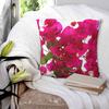 Bougainvillea Flower Square Pillowcase Polyester Linen Velvet Creative Zip Decorative Pillow Case Bed Cushion Cover