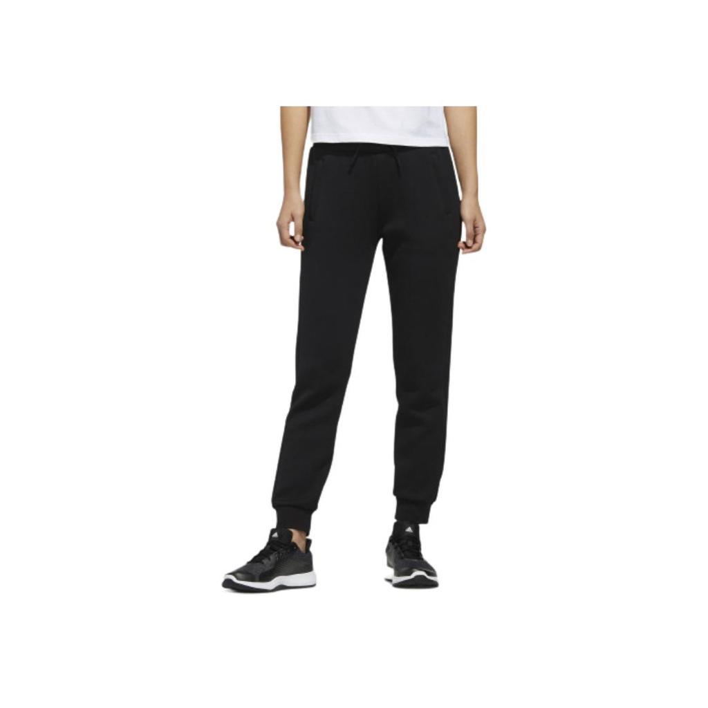 Adidas Slim-Fit Knitted Track Pants Women Bottoms Black FM9309