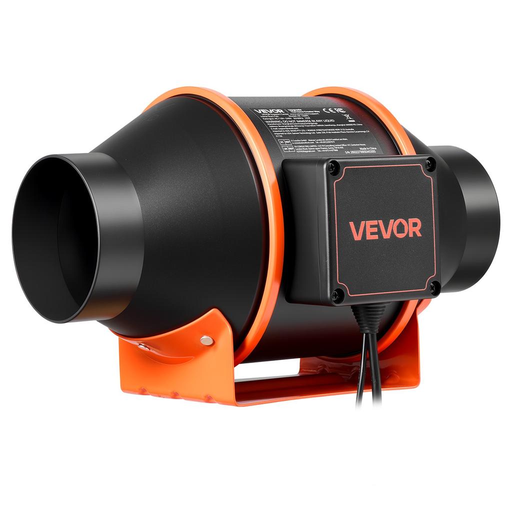 VEVOR Inline Duct Fan Kit Carbon Filter, 349 M³/h 101.6 Mm EC Motor Exhaust Ventilation Fan with 10-Speed, PWM Controller, App Control, Timer