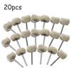 10/20/30pcs Wool Polishing Wheel 3mm Shank Artificial Wool Buffing Wheel Grinder Head Rotary Tools For Stone Metal and Nonmetal