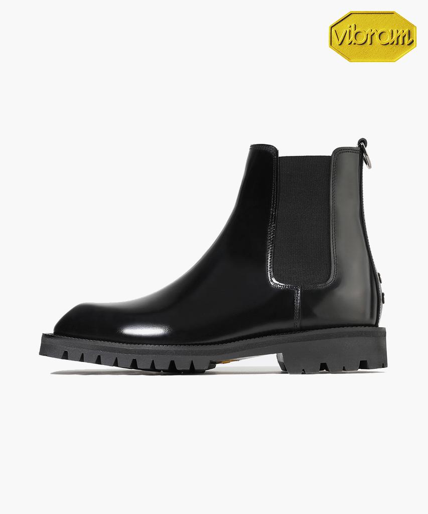 Firenze Atelier [Vibram] Volume Square Toe Casual Worker Sole Chelsea Boots 9420-W [Black Box]