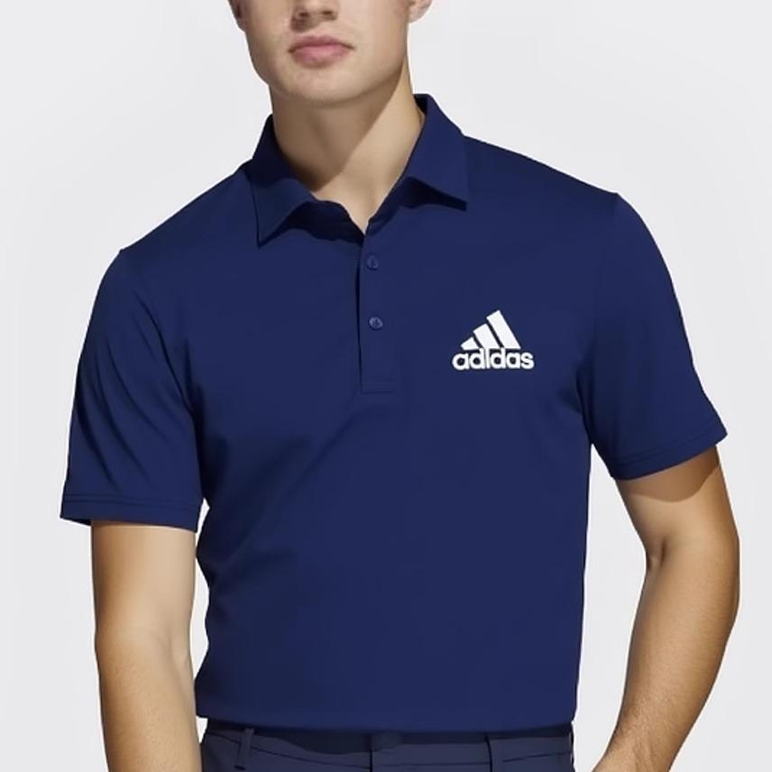 Adidas Business Casual Series Quick-Dry Solid Color Large Logo Short Sleeve Polo Shirt Men Polo Shirts GM3597