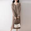 Women Sweater Dress 100% Wool MODERN NEW SAGA O-neck Knit Long Pullover Winter Jumpers Wool Long Dress Female