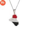 Hallo Edelstahl-Halskette mit Kartenanhänger der Republik Irak, Allah-Namensanhänger, Irak-Kartenschmuck