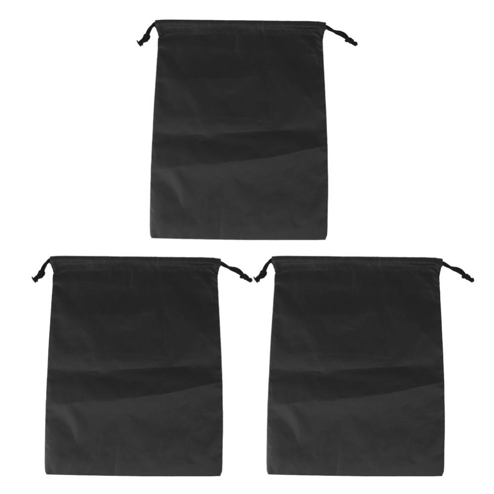 3pcs Black Color Nylon Drawstring Bag Drawstring Closure Oxford Cloth Dustproof Storage Bags Dustproof Waterproof