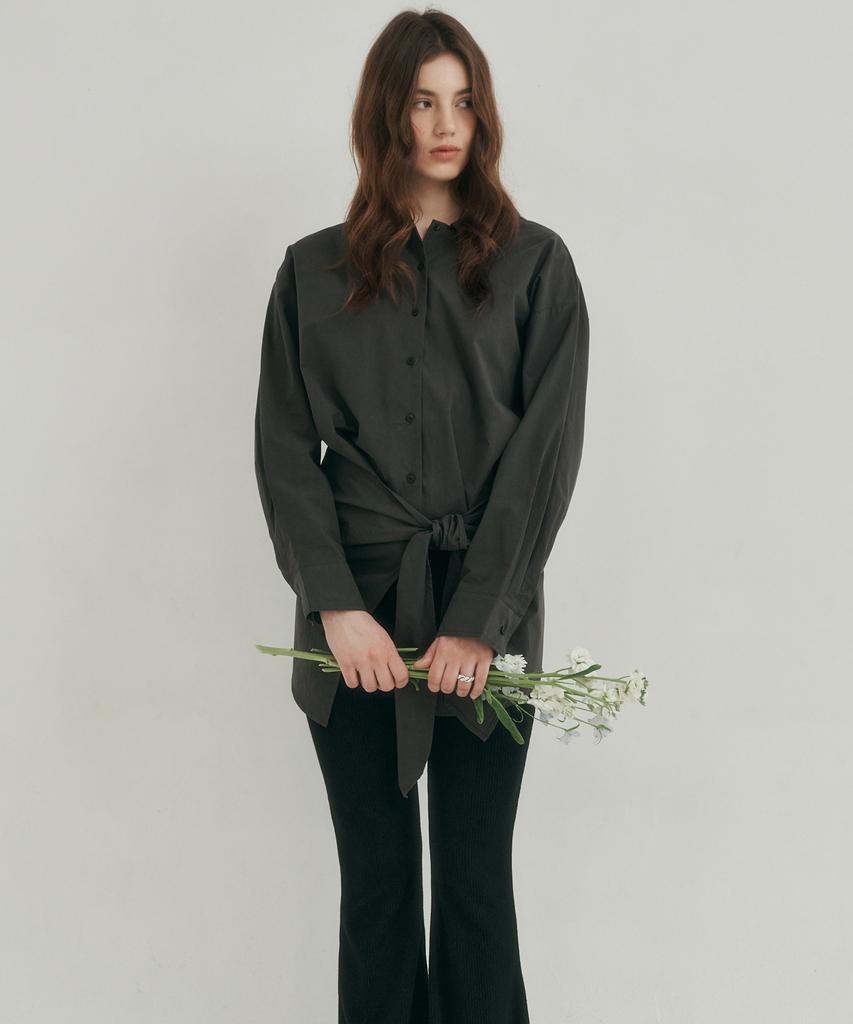 LOSSYROW Muse Wrap Shirt Charcoal