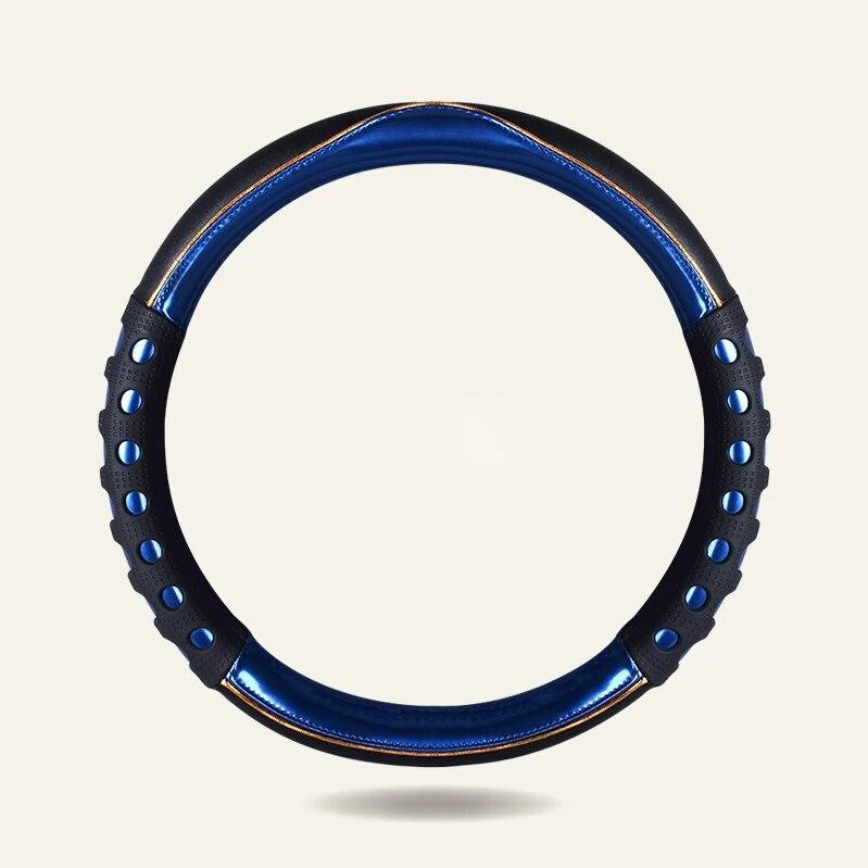 DERMAY Auto Lenkradbezug Wasserdichtes Leder Weiches Gummi Kindersicher Lenkradbezug Vier Jahreszeiten Universal Autozubehör