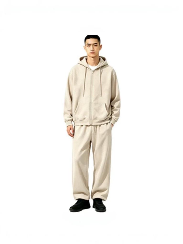 Unisex Solid Color Zip-Up Sports Hoodie - Casual Slim-Fit Jumpsuit for Autumn/Winter