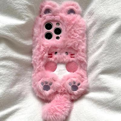 Autumn Winter Cute Plush Cat Phone Case for IPhone 15 14 Pro Max 11 13 12 Mini XR 6 8 7 Plus X XS SE Cute Cover Shockproof Case