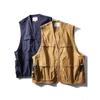 Japanese-Style Retro Mountain Functional Multi-Pocket Fashion Brand Workwear Vest Man 2024 New Arrival Vest Export Men's Vest