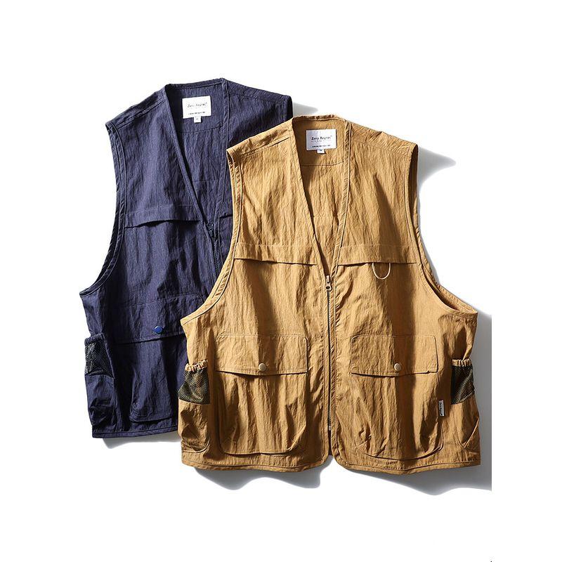 Japanese-Style Retro Mountain Functional Multi-Pocket Fashion Brand Workwear Vest Man 2024 New Arrival Vest Export Men's Vest