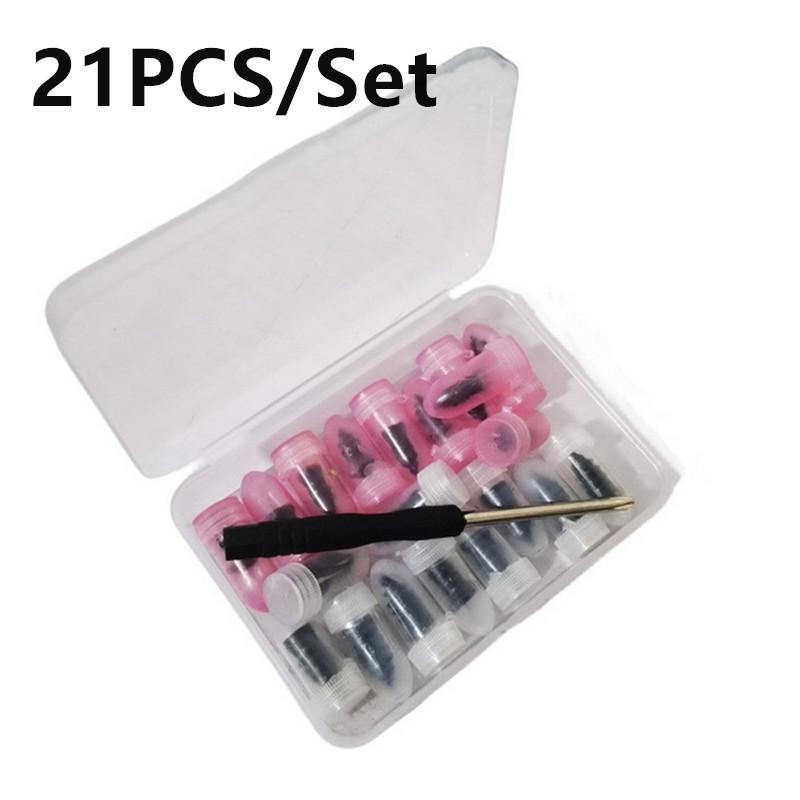 21PCS Vacuum Car Tyre Repair Rubber Nail Set Universal Tire Screw Tubeless Repair Tools Accessories Kit for Motorcycle Truck 21pcs Set
