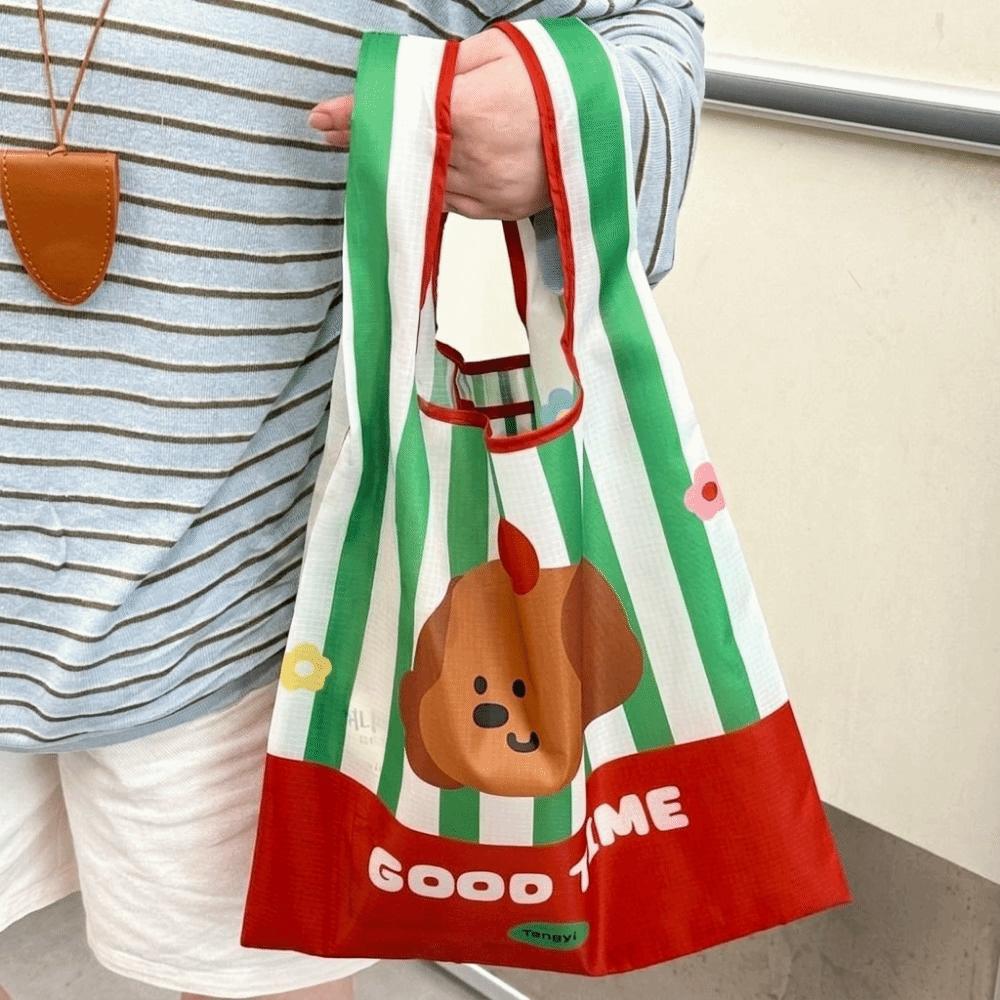 Eco-Friendly Cartoon Shopping Bag Large Capacity Vegetable Storage Bag Handheld Bag Storage