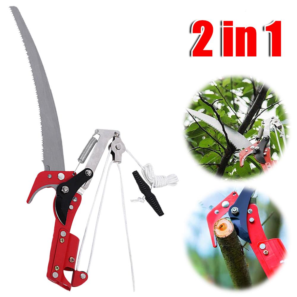2 In 1 Tree Pruner Saw Extendable High-Altitude Branches Trimmer Outdoor Trimming Clipper Tool Fruit Picker for Tree Harvest