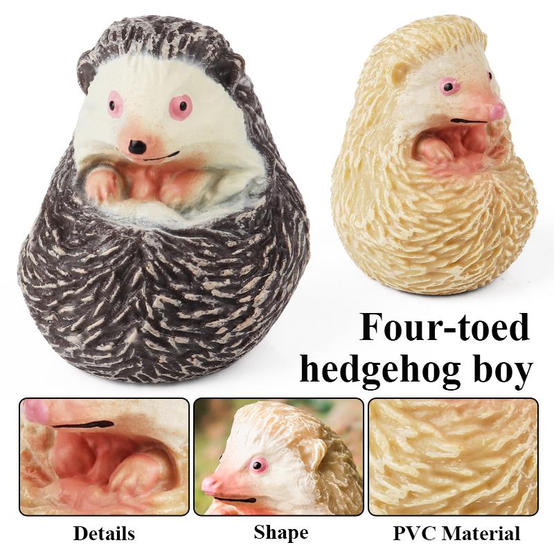 Oenux Simulation Wild Jungle Forest Animals Hedgehog Model Action Figures Cake Topper Party Favor Cute Education Kid Toy Gift