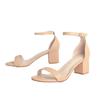 Available Plus-Size Women's High-End European & American Block Heel Sandals: Single Strap, Comfortable for Outdoor Wear.