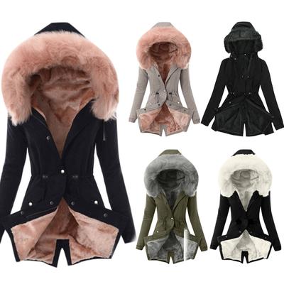 Ladies   Coat Womens Winter Warm Thick Long Jacket Hooded Overcoat