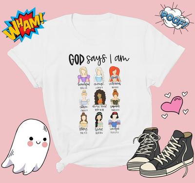 Retro Gott Sagt Ich Bin T-Shirt T-Shirt Herren Damen Unisex T-Shirt G714