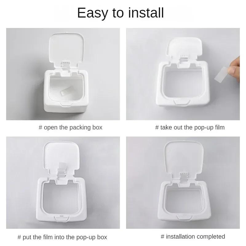 Desktop Mini Storage Box with Lid Pop-up Window Style Cotton Swab Makeup Cotton Plastic Dustproof Student Miscellaneous Sorting