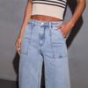 New Stretch Trousers Washed High Waist Jeans Fashion Casual Trend Versatile Wide Leg Jeans Women