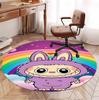 Labubu Pattern Round Rug, Indoor/Outdoor Mat, for Picnic, Gameroom, Bedroom, Office, Living Room, Home Decor Carpet, Birthday Gift