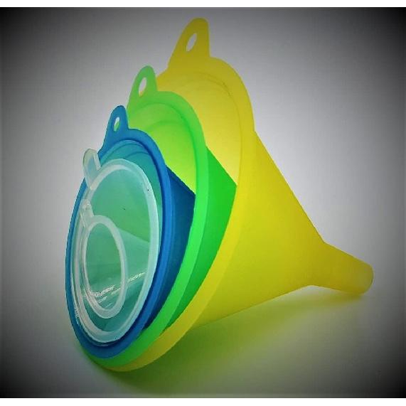 Trichter Sortiment Set mit 5 Mini, Klein bis Groß Plastiktrichter für Küche Flüssigkeit Gewürze Pulver Kosmetiklotion Ätherische Öle