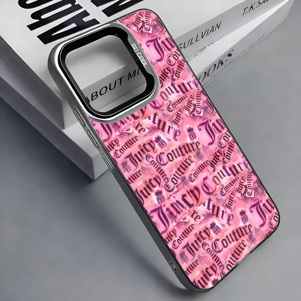 

Рожевий J-Juicy C-Couture Чохол для телефону Для iPhone 17, 16,15,14,13,12,11 Plus,Pro Max, Барвистий Сріблястий Funda Чохол iPhone16se4