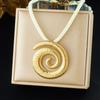 DIEYURO 316L Stainless Steel Golden Shell Conch Sun Ocean Pendant Necklace Lady New Trend Waterproof Rope Chain Jewelry