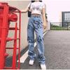 2026 Spring Autumn Trousers High Waist Butterfly Print Y2K Jeans for Women Fashion Loose Straight Leg Denim Pants Casual Clothing