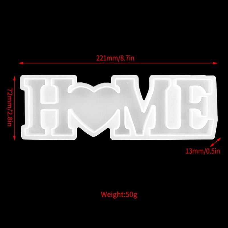 1 Pcs Heart Shape HOME LOVE Silicone Mould Letters Crystal Resin Mold DIY Crafts Casting MoldsHome Decoration Jewelry Making Tool