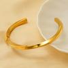 2026 Real Gold-plated Twisted Opening Bracelet Female European and American Niche Design Simple Personalized Couple Bracelet Jewelry