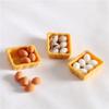 Gift Playing House Miniature Simulation Food Scene Model Mini Egg With Tray Dollhouse Eggs Kitchen Toy Doll Accessories