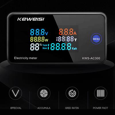 AC50-300V Digital Voltmeter Ammeter Power Current Voltage Temperature Humidity Measurement Device