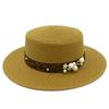 Hot Sale Straw Top Hat Fashion Pearl Accessories Panama Shade Straw Hat Women's Summer Big Eaves Beach Hat