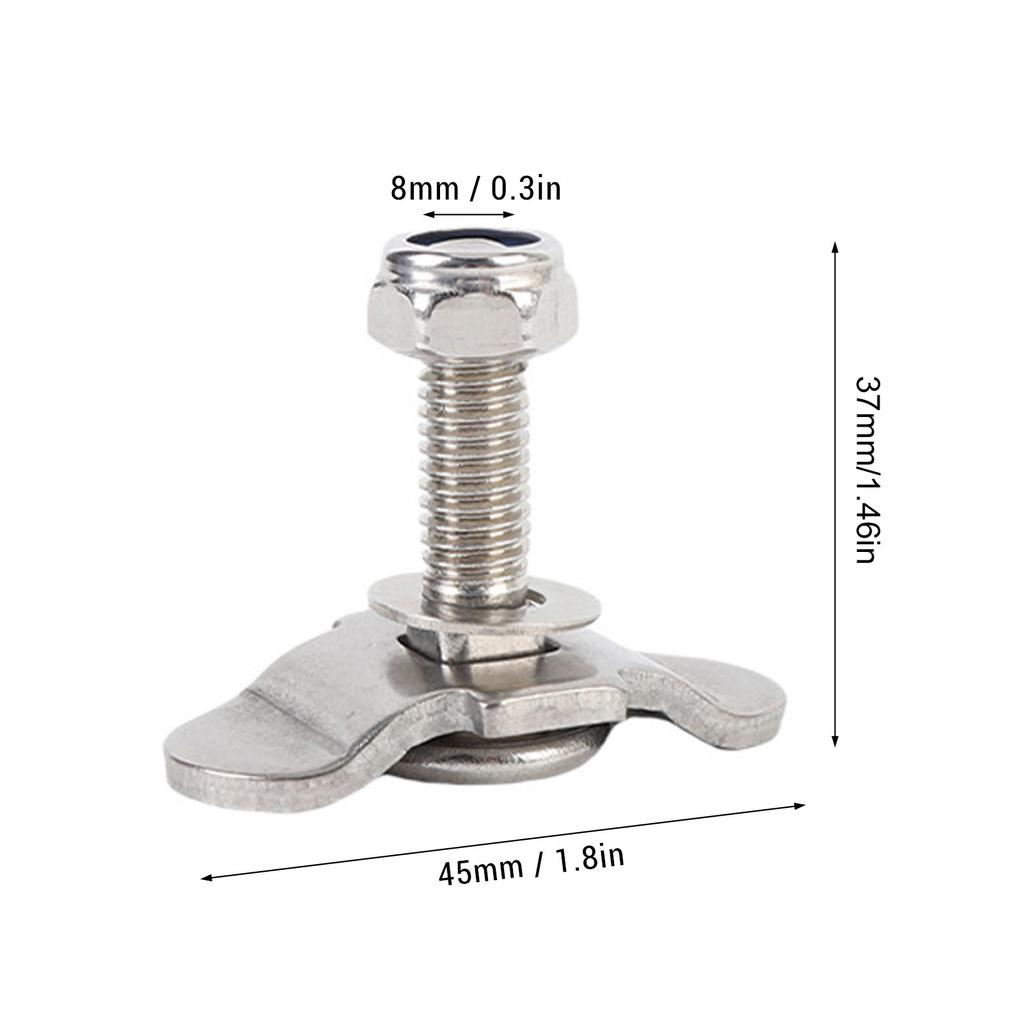 L Track Stud Nut Fittings Double Lug Threaded Studs Secure Locking Convenient Use M8x35mm Sturdy Rustproof for Pickup RV ATV