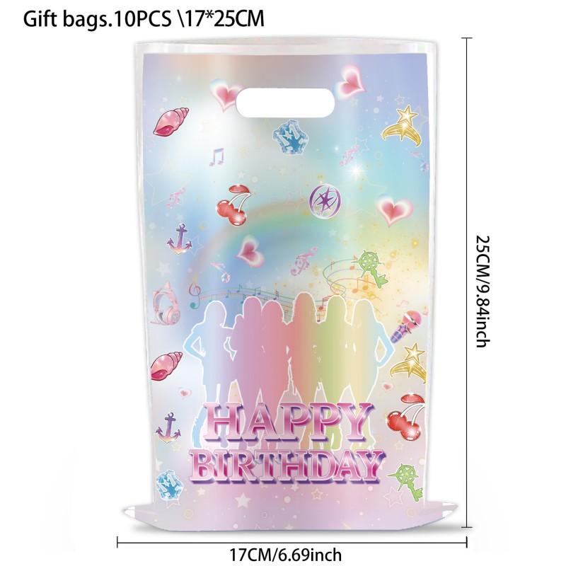 Kpop Girls Theme Party Decoration Birthday Party Banner Balloons Accessories Idol Girls Group Cake Plate Paper Cups Tableware