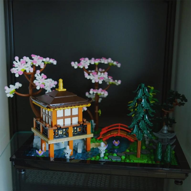 Креативный сад дзен строительные блоки бонсай дерево букет цветов кирпичи модель — фото 6