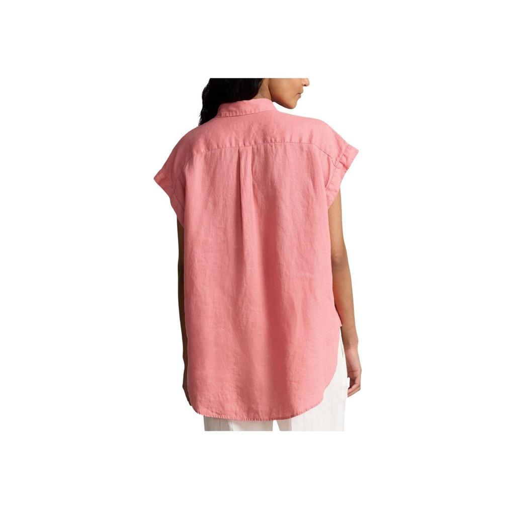 Polo Ralph Lauren Solid Color Logo Embroidered Polo Collar Short Sleeve Shirt Women Shirts Pink-Salmon 211935131-002