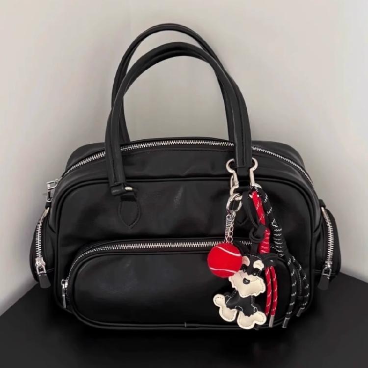 Delightful Schnauzer Dog Keychain Purse Charm Bag Ornament Creative Woven Rope Keyring Decoration for Pet Enthusiasts