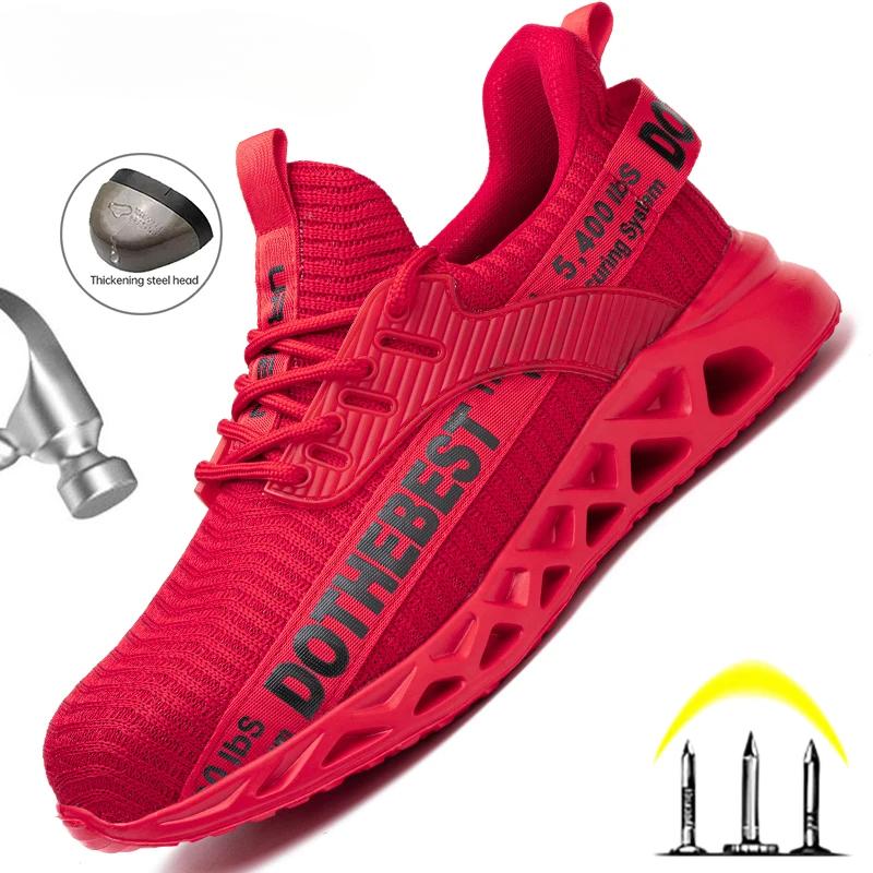 Zapatos de Seguridad con Puntera de Acero para Hombres Mujeres Zapatillas de Trabajo Ligeras Zapatos de Trabajo a Prueba de Pinchazos Unisex Botas de Trabajo de Seguridad para Construcción zapatos con puntera de acero